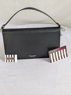 Henri Bendel Black Leather Handbag with Top Handle
